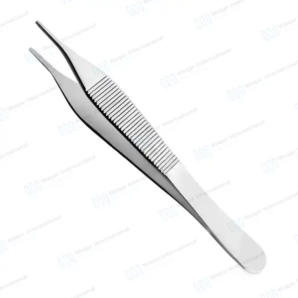 Adson Dressing Forceps 4.75″ Straight Serrated - surgical instruments manufactured by Waqar International, Sialkot - view 3