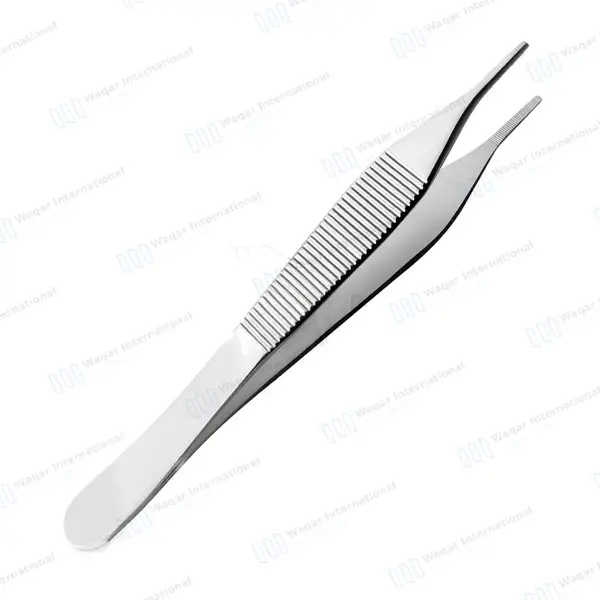 Adson Dressing Forceps 4.75″ Straight Serrated - surgical instruments manufactured by Waqar International, Sialkot - view 4