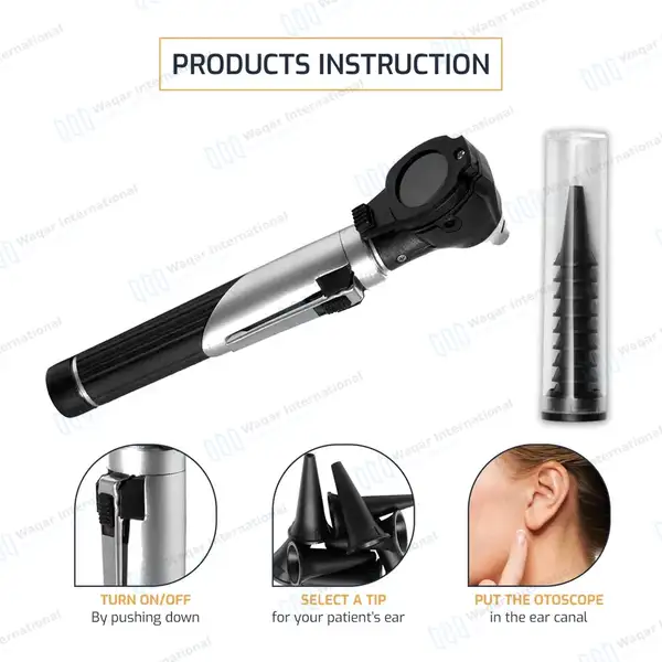 13 Pcs Mini Fiber Optic Otoscope Set – Black - surgical instruments manufactured by Waqar International, Sialkot - view 6