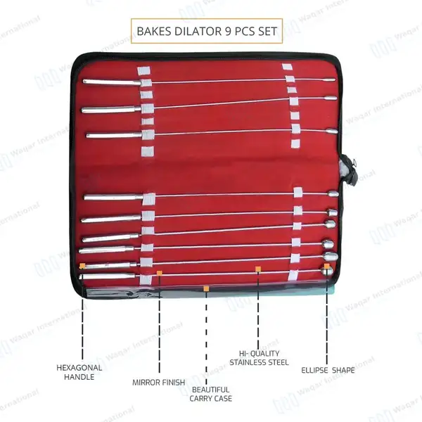 9 Pcs Bakes Rosebud Urethral Sounds Dilators Set 3mm-11mm - surgical instruments manufactured by Waqar International, Sialkot - view 4