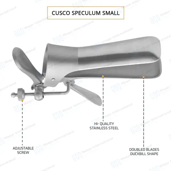 Cusco Vaginal Speculum with Side Screw – Small - surgical instruments manufactured by Waqar International, Sialkot - view 4