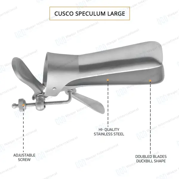 Cusco Vaginal Speculum with Side Screw – Large - surgical instruments manufactured by Waqar International, Sialkot - view 4