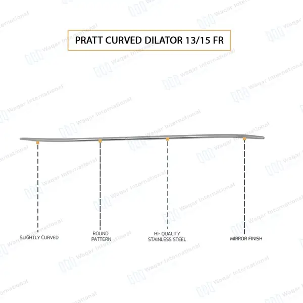 Double Ended Pratt Uterine Dilator 13/15 FR Curved - surgical instruments manufactured by Waqar International, Sialkot - view 4