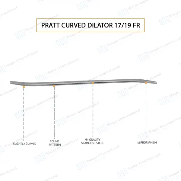 Double Ended Pratt Uterine Dilator 17/19 FR Curved - surgical instruments manufactured by Waqar International, Sialkot - view 4
