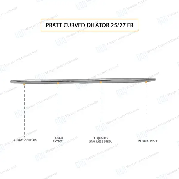 Double Ended Pratt Uterine Dilator 25/27 FR  Curved - surgical instruments manufactured by Waqar International, Sialkot - view 4
