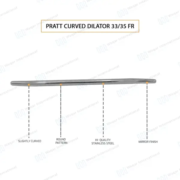 Double Ended Pratt Uterine Dilator 33/35 FR Curved - surgical instruments manufactured by Waqar International, Sialkot - view 4