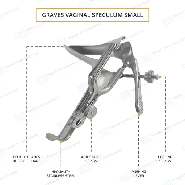 Graves Vaginal Speculum Small - surgical instruments manufactured by Waqar International, Sialkot - view 4