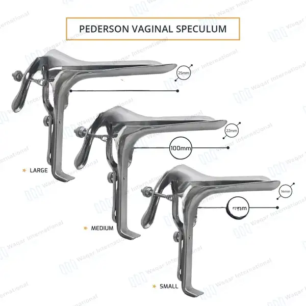 3 Pcs Pederson Vaginal Speculum Set - surgical instruments manufactured by Waqar International, Sialkot - view 3