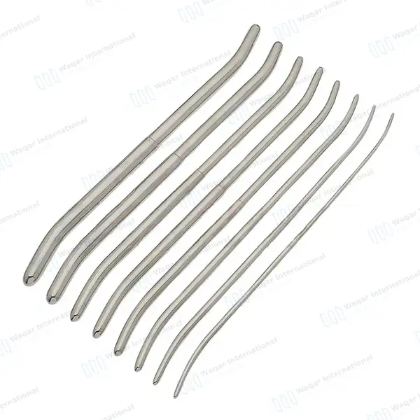 8 Pcs Pratt Uterine Dilator Set Curved 11.5″ Double Ended - surgical instruments manufactured by Waqar International, Sialkot - view 4
