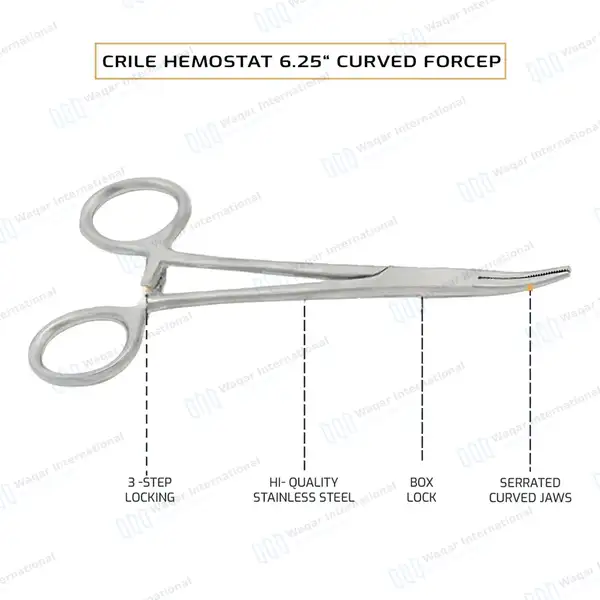 2 Crile Rankin Forceps Set 16cm Curved - surgical instruments manufactured by Waqar International, Sialkot - view 5