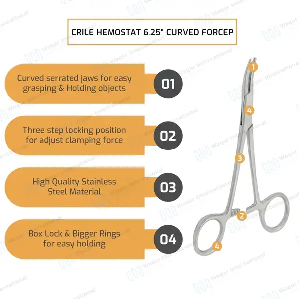 2 Crile Rankin Forceps Set 16cm Curved - surgical instruments manufactured by Waqar International, Sialkot - view 9