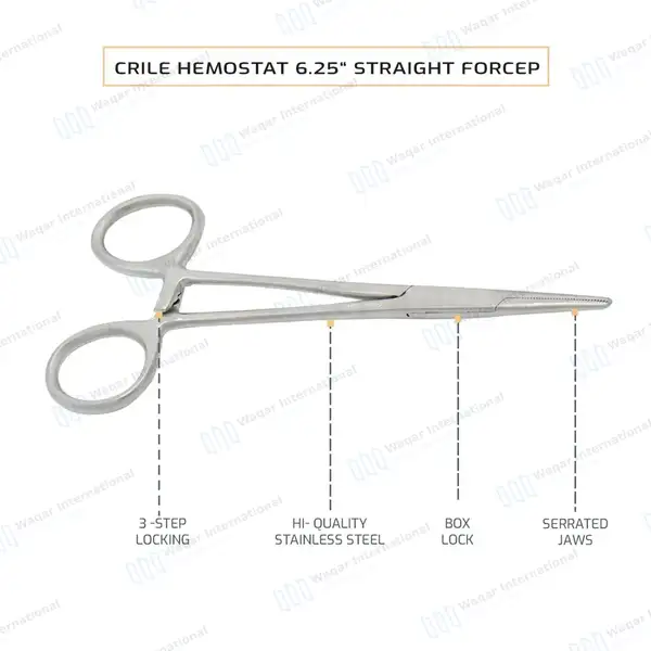 2 Pcs Crile Rankin Forceps 16cm Set - surgical instruments manufactured by Waqar International, Sialkot - view 7