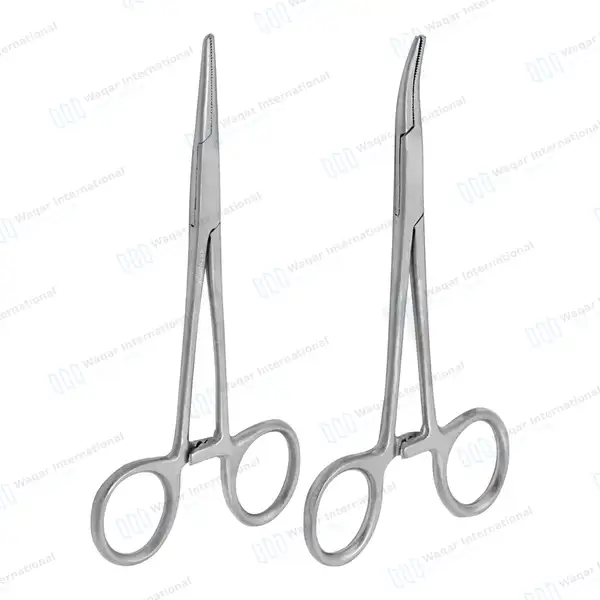Set of 2 Halsted Mosquito Forceps 5″ Straight & Curved - surgical instruments manufactured by Waqar International, Sialkot - view 2