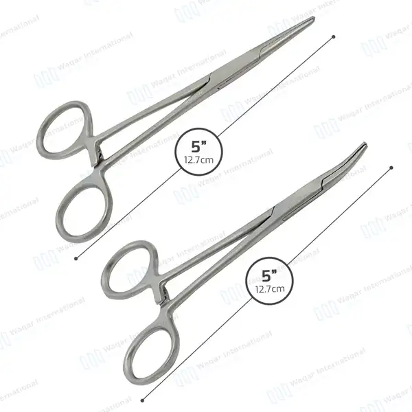 Set of 2 Halsted Mosquito Forceps 5″ Straight & Curved - surgical instruments manufactured by Waqar International, Sialkot - view 3