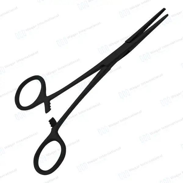 Kelly Forceps 5.5″ Straight Full Black Coated - surgical instruments manufactured by Waqar International, Sialkot - view 5
