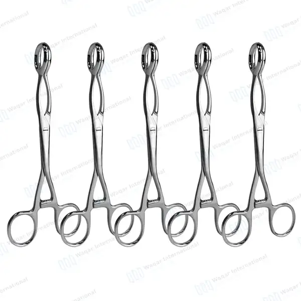 5 Collins Tongue Seizing Forceps 6.75″ (17.1cm) Jaws 25mm Wide - surgical instruments manufactured by Waqar International, Sialkot - view 2