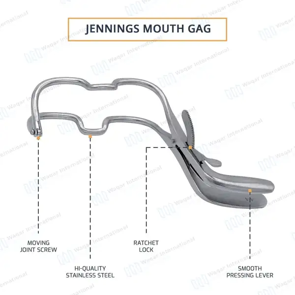 Jennings Dental Mouth Gag 9cm – Infant Size - surgical instruments manufactured by Waqar International, Sialkot - view 4