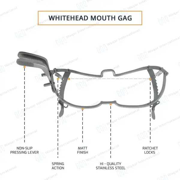 Whitehead Mouth Gag 6″ Oral Dental Instrument - surgical instruments manufactured by Waqar International, Sialkot - view 4