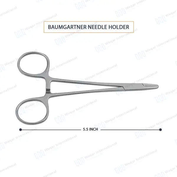 Baumgartner Needle Holder 5.5″ - surgical instruments manufactured by Waqar International, Sialkot - view 3