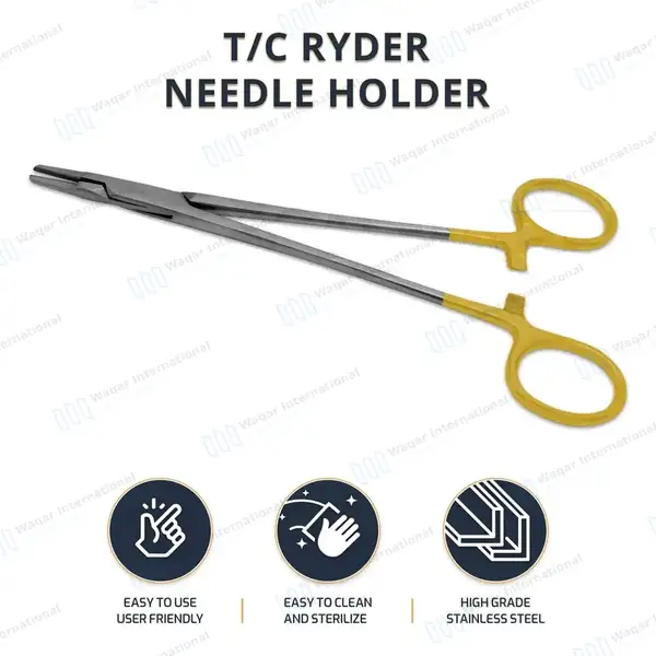 TC Ryder Needle Holder 7″ Serrated Jaws - surgical instruments manufactured by Waqar International, Sialkot - view 10