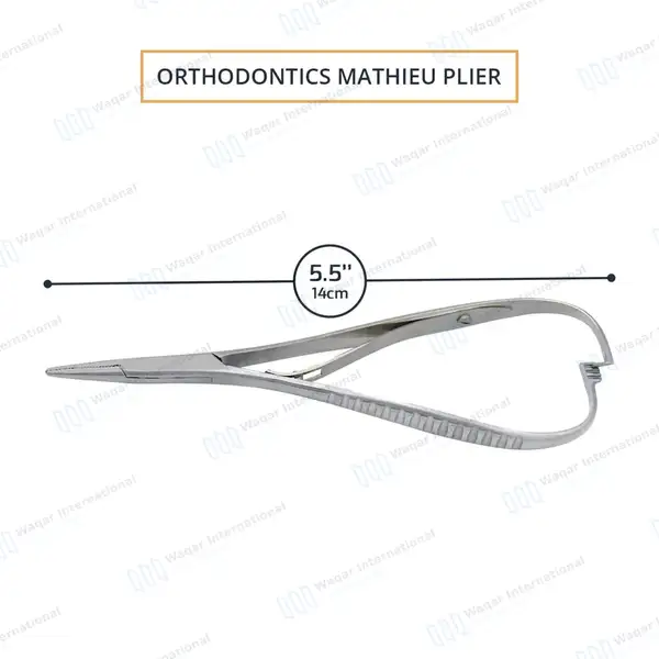 Mathieu Ligature Elastic Placing Plier 5.5″ Slim Narrow Tip - surgical instruments manufactured by Waqar International, Sialkot - view 3