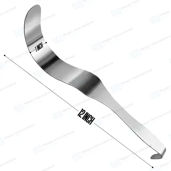 Deaver Retractor 1″ X 12″ (25X300mm) Solid Handle - surgical instruments manufactured by Waqar International, Sialkot - view 3