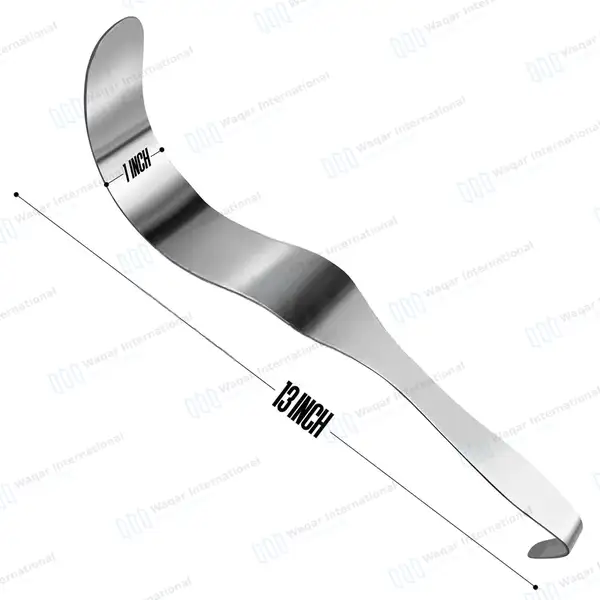Deaver Retractor 1″ X 13″ (25 X 330mm) with Solid Handle - surgical instruments manufactured by Waqar International, Sialkot - view 2