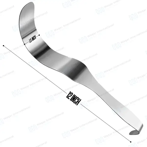 Deaver Retractor 1.5″ X 12″ (38 X 300mm) with Solid Handle - surgical instruments manufactured by Waqar International, Sialkot - view 2