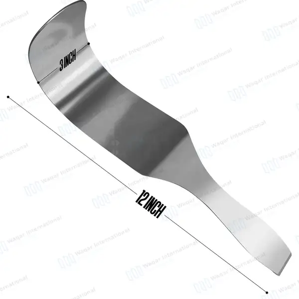 Deaver Retractor 3″ X 12″ (75 X 300mm) with Solid Handle - surgical instruments manufactured by Waqar International, Sialkot - view 2