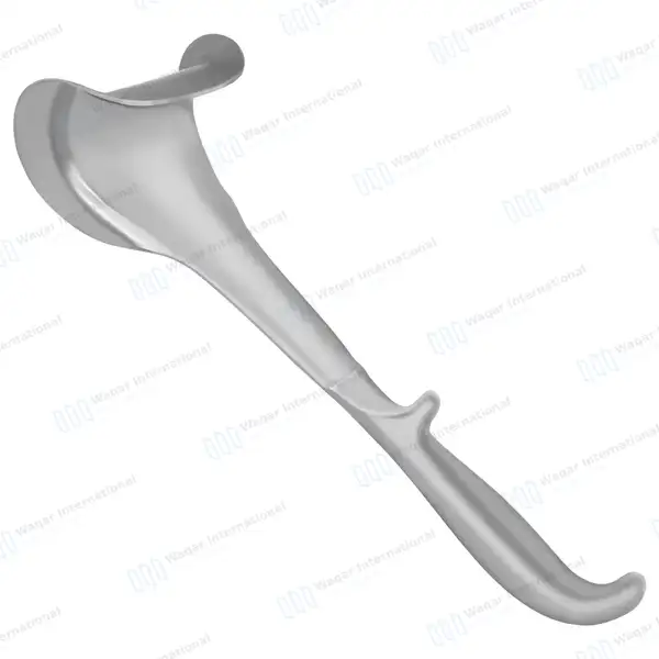 Doyen Abdominal Retractor 10″ Curved 3.5″x2″ Blade with Grip Handle - surgical instruments manufactured by Waqar International, Sialkot - view 4