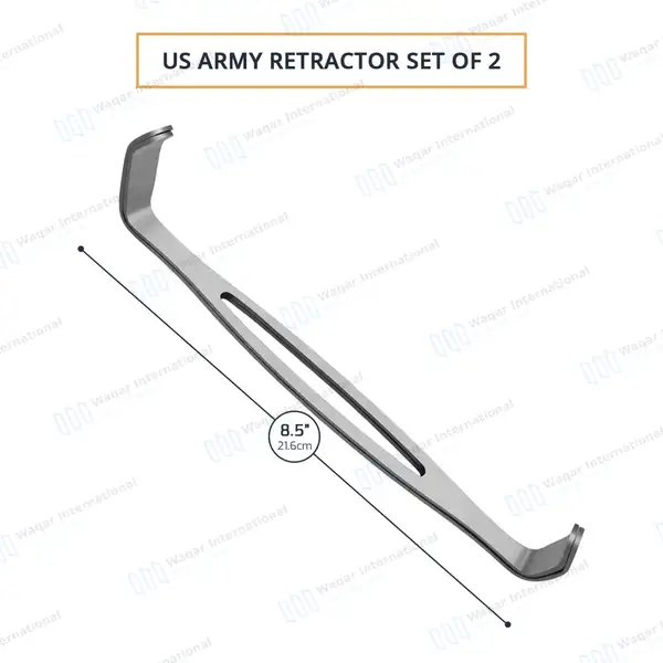 U.S. Army Pattern Retractor 8.5″ Set of 2 Double Ended - surgical instruments manufactured by Waqar International, Sialkot - view 3