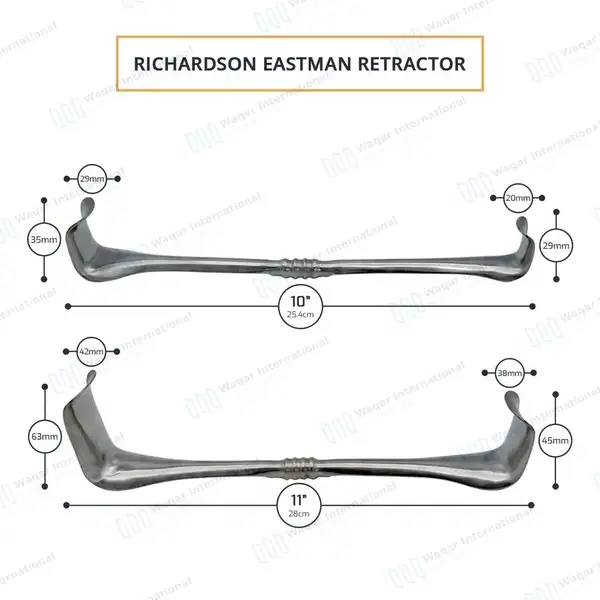 Set of 2 Richardson-Eastman Retractors Double Ended - surgical instruments manufactured by Waqar International, Sialkot - view 3