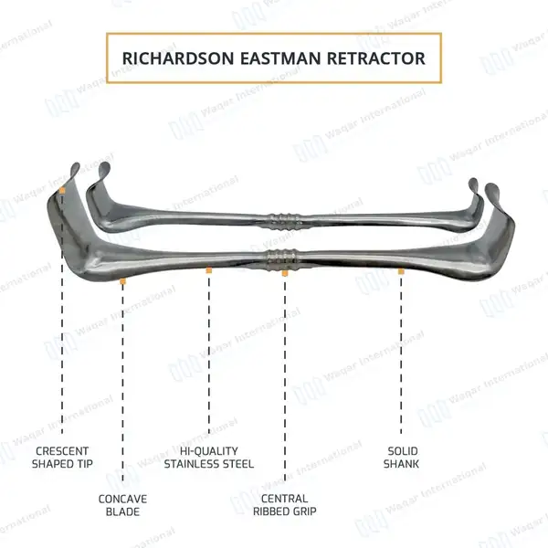 Set of 2 Richardson-Eastman Retractors Double Ended - surgical instruments manufactured by Waqar International, Sialkot - view 4