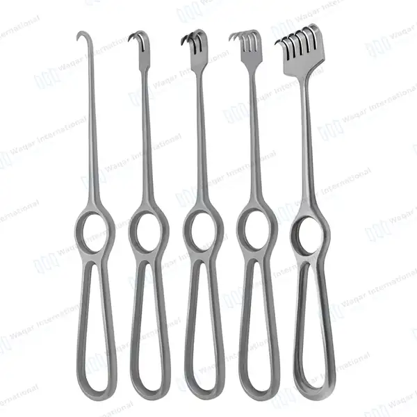 5 Volkmann Sharp Retractors 8.5″ (21.6cm) with Ring Handle - surgical instruments manufactured by Waqar International, Sialkot - view 2