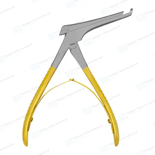 Kerrison Rongeur 3″ Shaft Size #1 4.5mm Bite 45° Forward Up Gold Handle - surgical instruments manufactured by Waqar International, Sialkot - view 2