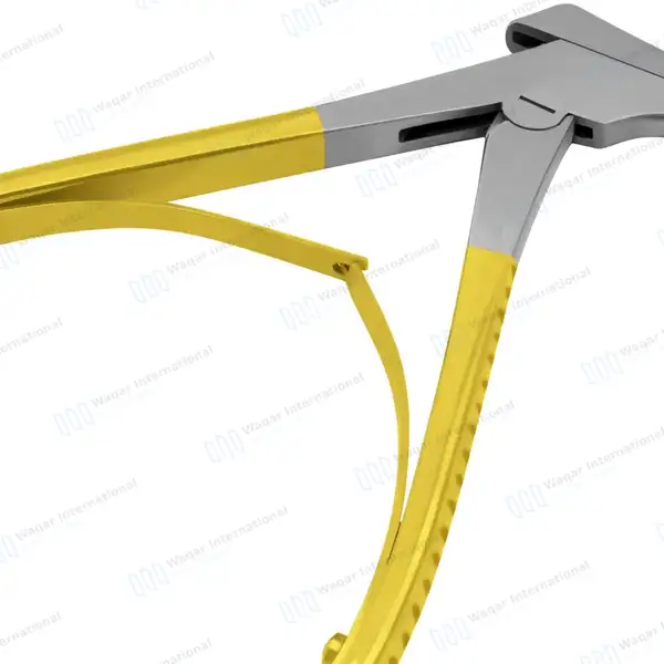 Kerrison Rongeur 3″ Shaft Size #1 4.5mm Bite 45° Forward Up Gold Handle - surgical instruments manufactured by Waqar International, Sialkot - view 6