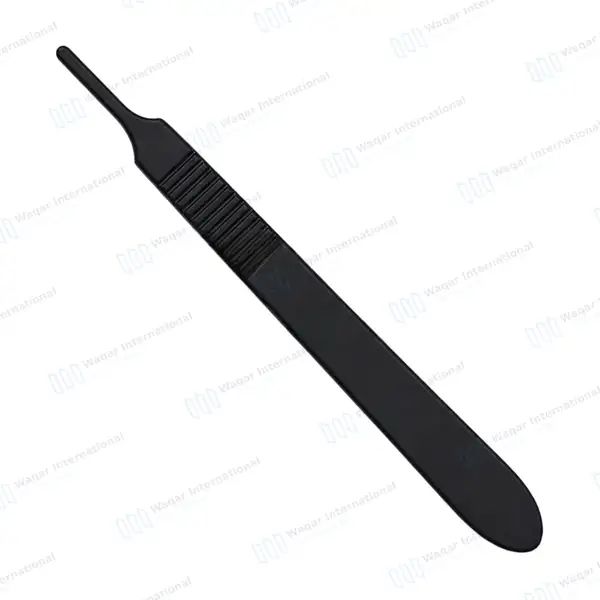 Pack of 10 Scalpel Blades No. 10 with Black Scalpel Handle #3 - surgical instruments manufactured by Waqar International, Sialkot - view 4