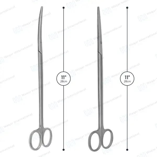 2 Pcs Metzenbaum Scissors Set 11″ Straight + Curved - surgical instruments manufactured by Waqar International, Sialkot - view 4
