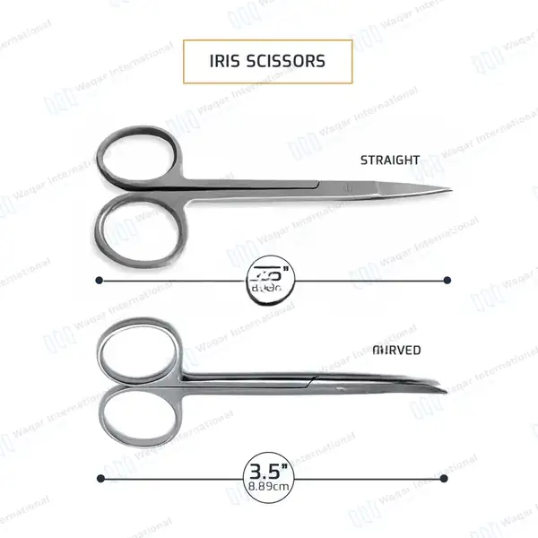 16 Iris Micro Surgical Veterinary Scissors 3.5″ Straight/Curved - surgical instruments manufactured by Waqar International, Sialkot - view 3