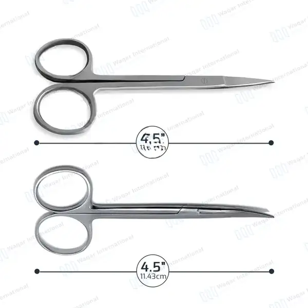 16 Iris Micro Surgical Veterinary Scissors 4.5″ Straight/Curved - surgical instruments manufactured by Waqar International, Sialkot - view 3