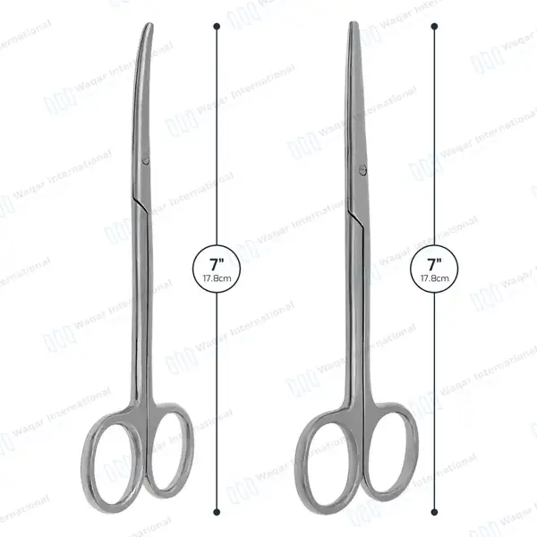 2 Metzenbaum Surgical Veterinary Scissors 7″ Straight+ Curved - surgical instruments manufactured by Waqar International, Sialkot - view 4