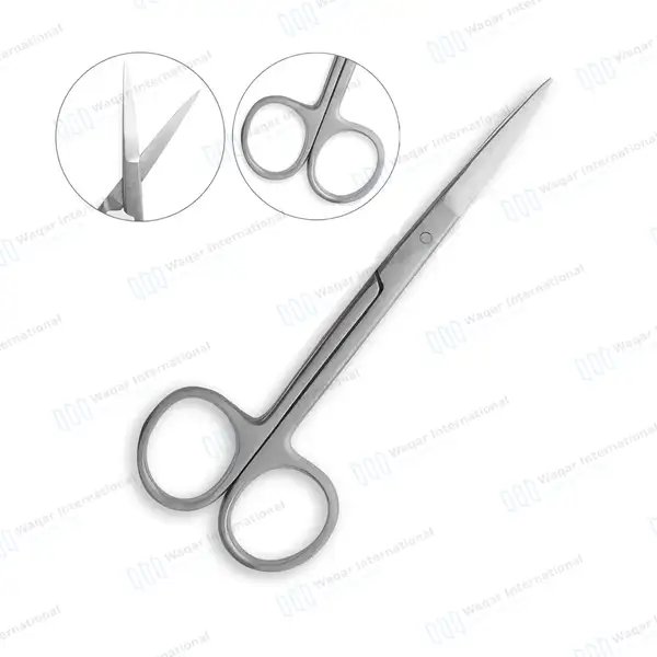 4 Iris Micro Surgery Delicate Ophthalmic Scissors Straight/Curved 4.5″ + 3.5″ - surgical instruments manufactured by Waqar International, Sialkot - view 2