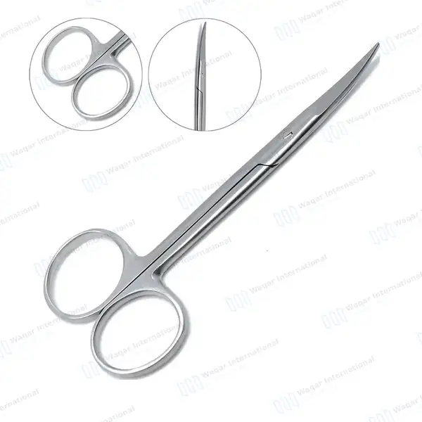 4 Iris Micro Surgery Delicate Ophthalmic Scissors Straight/Curved 4.5″ + 3.5″ - surgical instruments manufactured by Waqar International, Sialkot - view 3