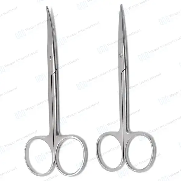 4 Iris Micro Surgery Delicate Ophthalmic Scissors Straight/Curved 4.5″ + 3.5″ - surgical instruments manufactured by Waqar International, Sialkot - view 5