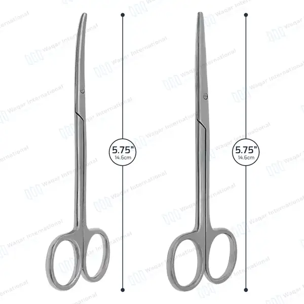 2 Pcs Metzenbaum Scissors Set 5.75″ Straight/Curved - surgical instruments manufactured by Waqar International, Sialkot - view 4