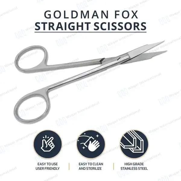 Goldman Fox Scissor 5″ Straight Dental Surgical Instrument - surgical instruments manufactured by Waqar International, Sialkot - view 10