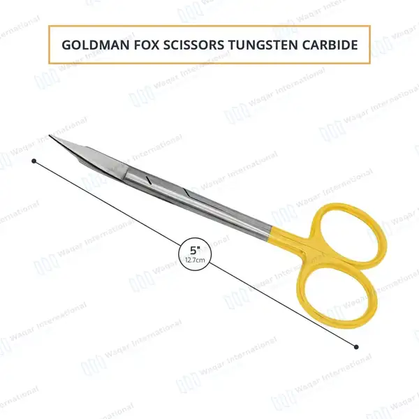 Goldman Fox TC Scissors 5″ (12.7cm) Curved - surgical instruments manufactured by Waqar International, Sialkot - view 3