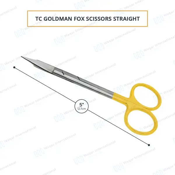 T/C Goldman Fox Scissors 5″ (12.7cm) Straight - surgical instruments manufactured by Waqar International, Sialkot - view 3