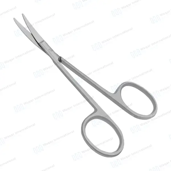 Iris Scissors Curved 3.5″ Round Pattern - surgical instruments manufactured by Waqar International, Sialkot - view 5