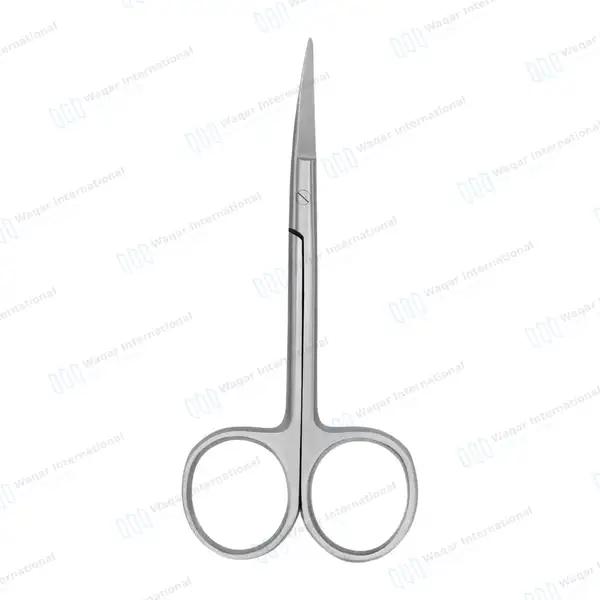 Iris Scissors Curved 3.5″ Round Pattern - surgical instruments manufactured by Waqar International, Sialkot - view 6